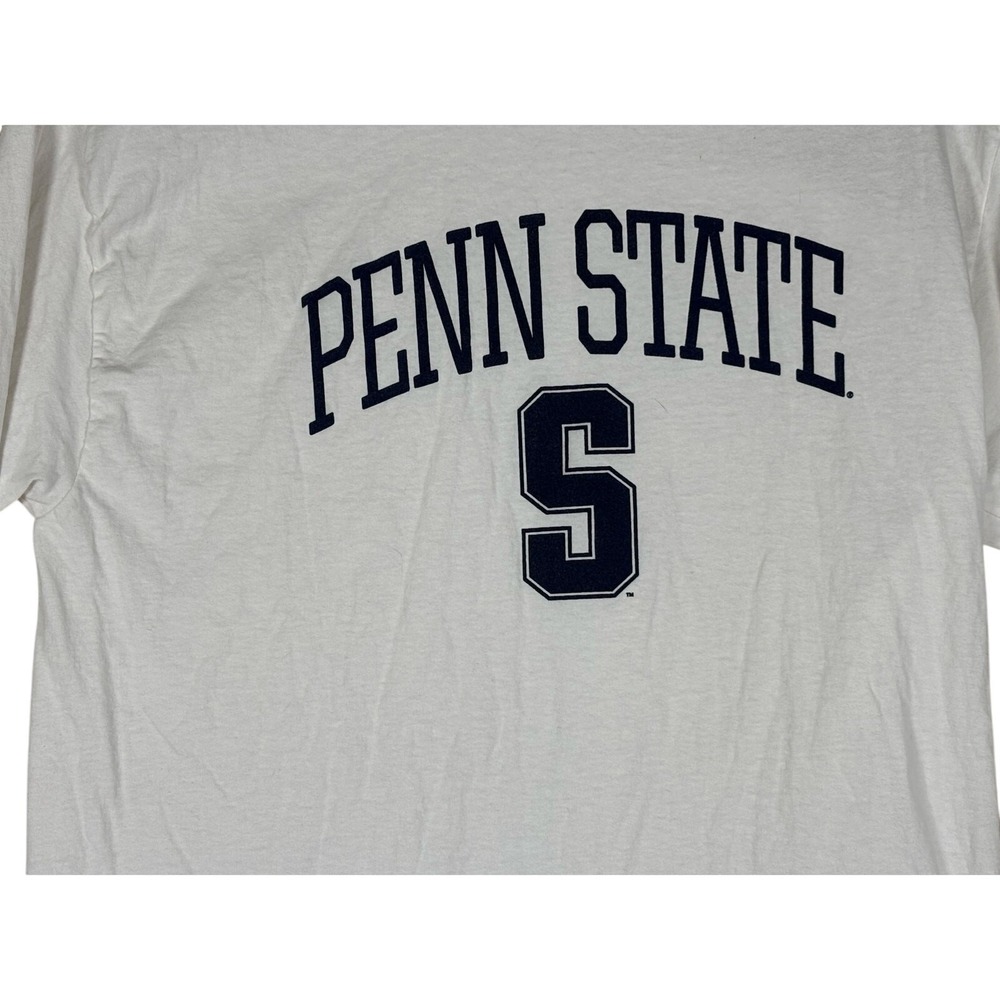 Champion Penn State Long Sleeve‎ T-Shirt Mens White Navy Blue Collegiate Tee - Picture 6 of 12